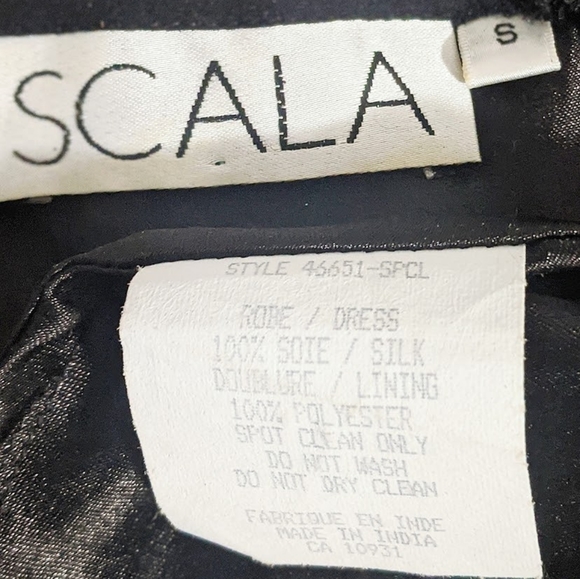 Scala black beaded black backless cocktail dress size small - Picture 2 of 6